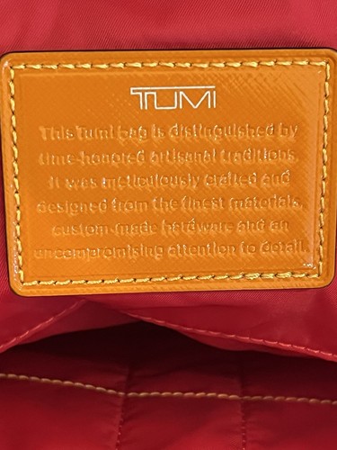 Tumi Voyageur Tangerine Orange Nylon Tote Bag Pink Lining Patent Trim 19”x12”x6” - Picture 5 of 20