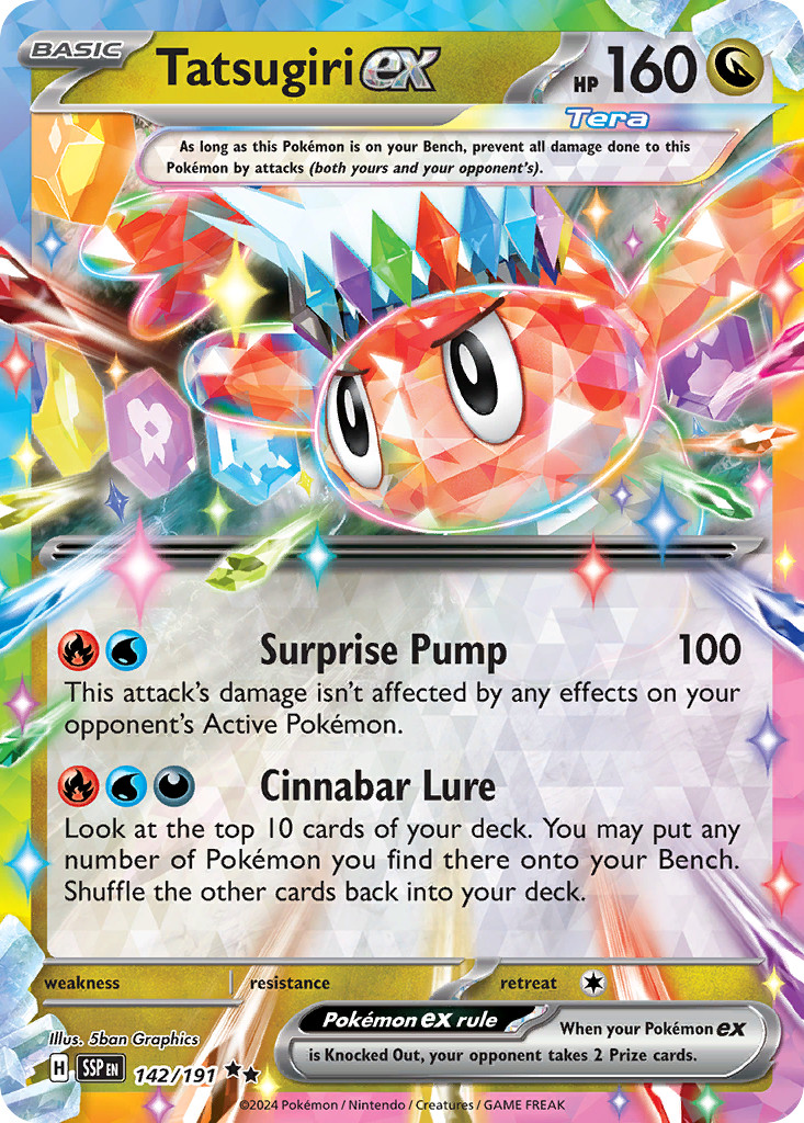 Pokemon Tatsugiri ex 142/191 Surging Sparks Holo NM