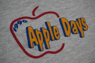 Vintage Tee-Jays Shirt Mens Large Gray Apple Days UCSB Bookstore Graphic 90s