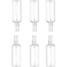 Refillable Cosmetic Spray Bottles Set of 6 Small 2oz 50ml Empty Clear Fine Mist