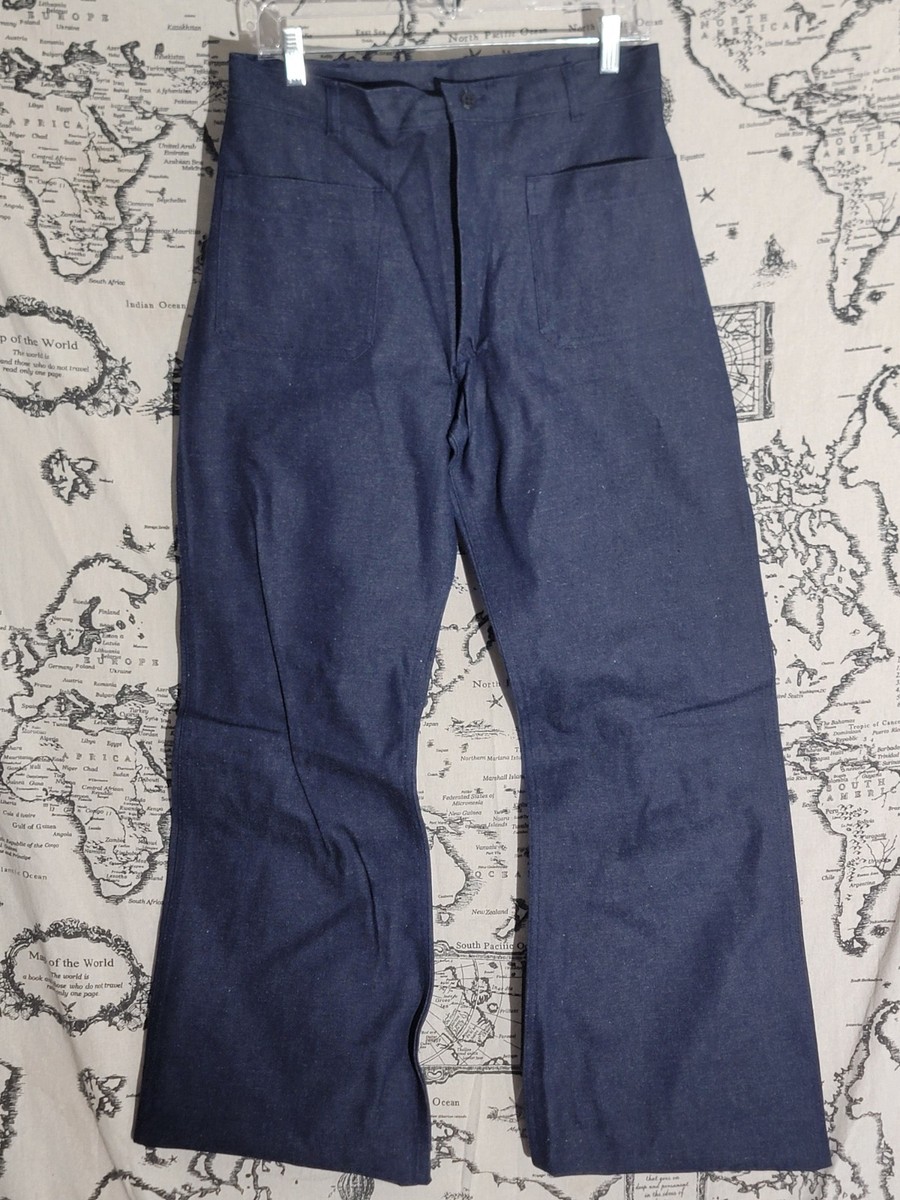 Vintage US Navy Utility Trousers Mens Denim Type II FR Cotton 29R