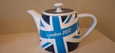 Official London 2012 Olympics Blue and White Union Jack Teapot
