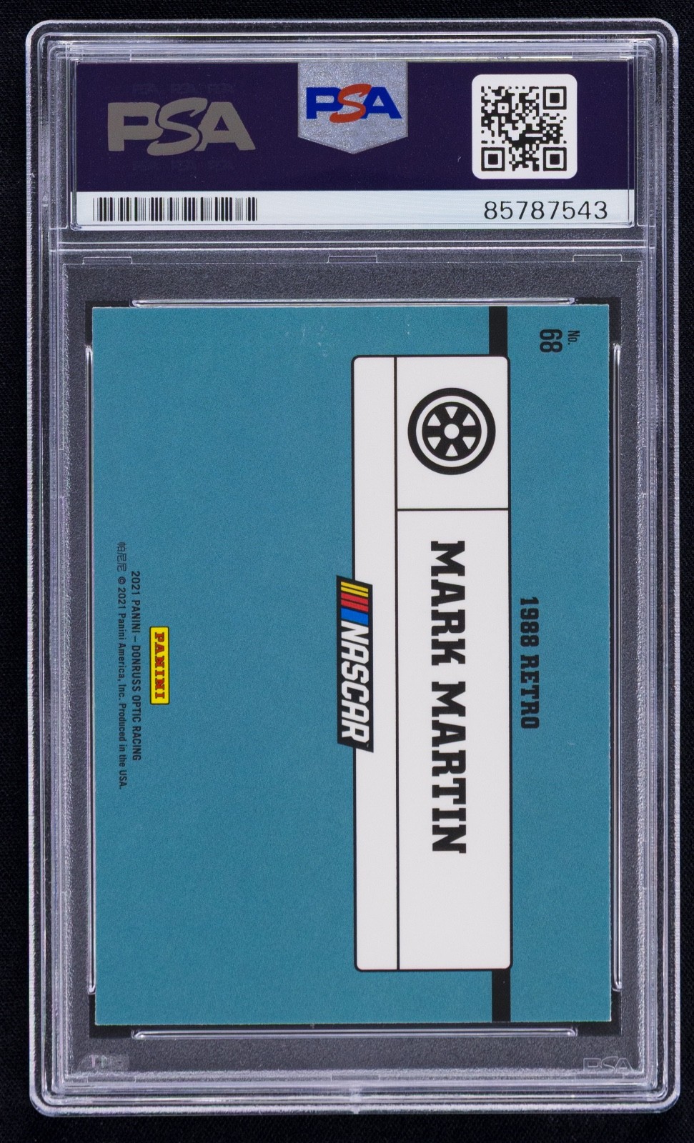 Mark Martin Signed 2021 Donruss Optic Card #68 (PSA) NASCAR Racing Auto view 2