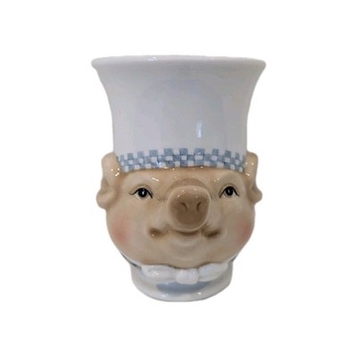 Department 56 Jam Bon Porcelain Chef Pig 3D Pedestal Coffee Mug Cup