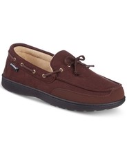 Isotoner K1507 Men Water Repellent Microsuede Carter Boater Moccasin Slipper LG