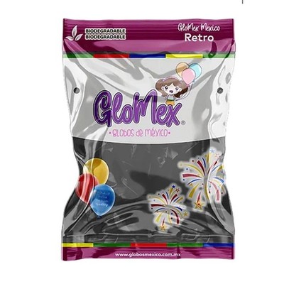 GlowMex Latex 12'' Black Balloons 100 Ct Package