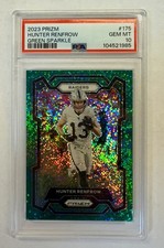 2023 Hunter Renfrow Prizm Green Sparkle #175 Raiders 2/8 SSSP PSA 10!! POP 1