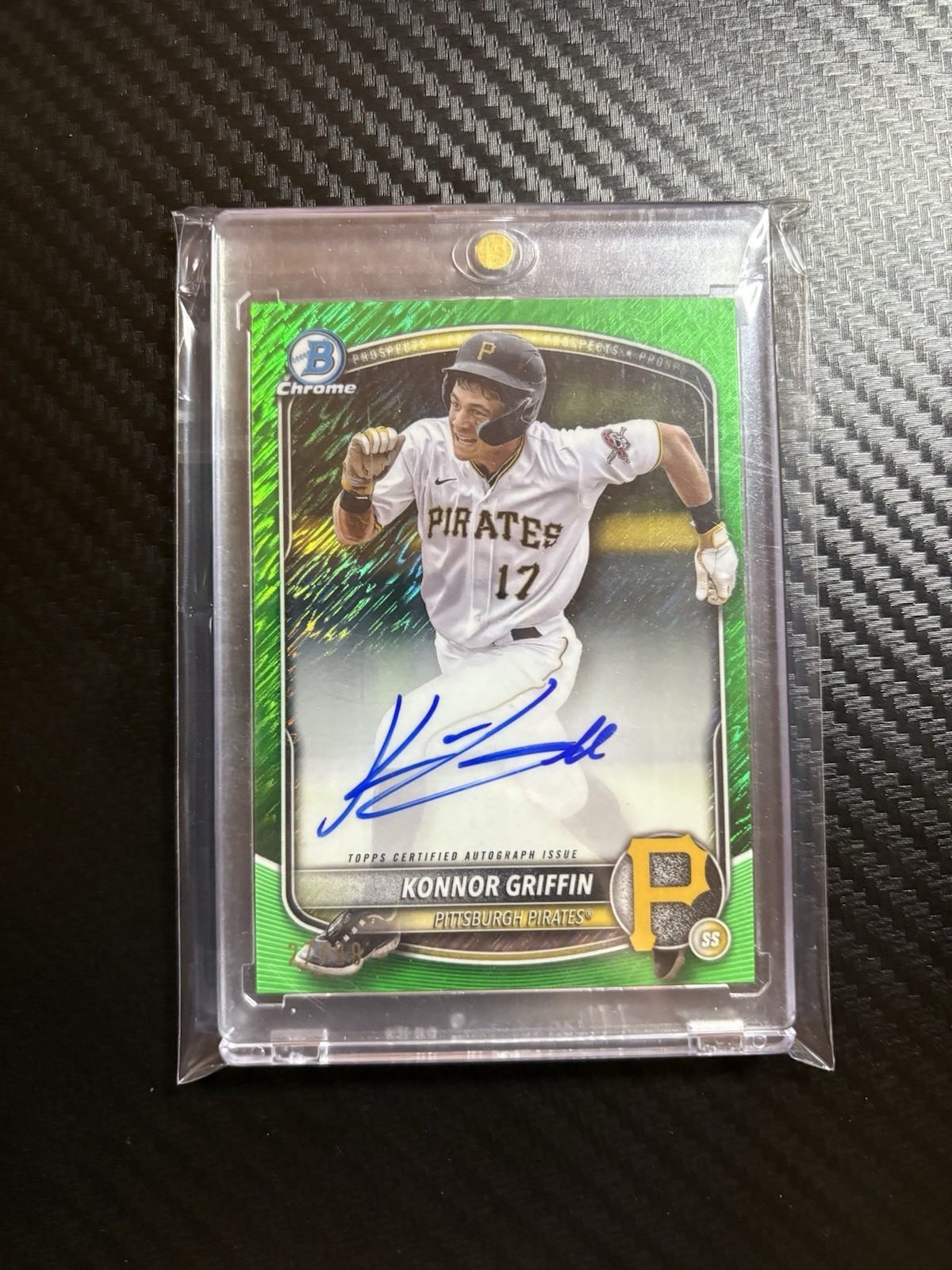 2025 Bowman Chrome Konnor Griffin Green Shimmer Auto /99 #CPA-KG Pirates
