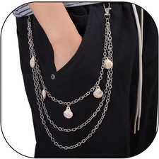 Jean Chain Belt for Men Women, Pocket Chain Goth Punk Chain Belt Chain Layered C