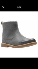 Clarks Comet Frost Grey Girls Leather Ankle Boots Toddler UK Size 6.5 G