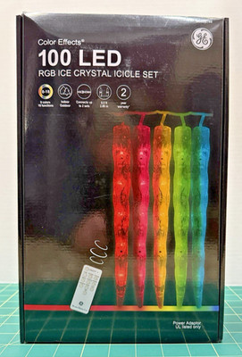 GE Color Effects 100 LED RGB Ice Crystal 20 Count Icicle Set w/Remote *4 Avail*