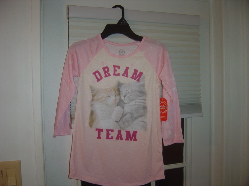 New Wonder Nation Girls Size  XS 4-5  Sleep Gown "Dream Team" Kittens Pink