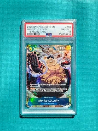 2025 One Piece Monkey.D.Luffy Uncommon Treasure Rare #OP11-058 PSA 10 GEM MINT