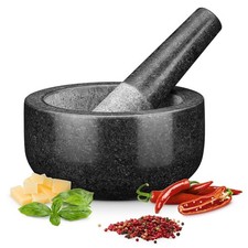 16CM LARGE NATURAL GRANITE PESTLE & MORTAR SPICE HERB CRUSHER GRINDER GRINDING