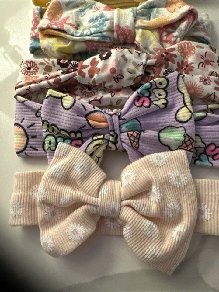 Pack de 6 diademas de lazo variedad conjunto para bebé niña colores pastel Foto 2 de 4