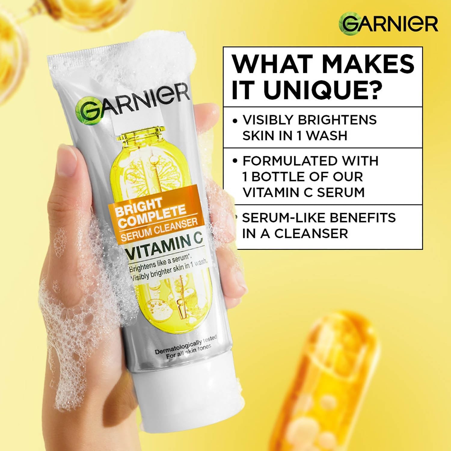 Garnier Vitamin C Bright Complete Face Wash 150g Glow Boost Deep Cleanser
