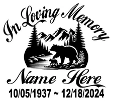 In  Loving Memory of  Decal - Bear Family Outdoors Compass Memorial Sticker #2