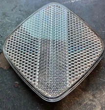 Vintage Diaflex PR-709 Bike Front 2 1/2" Square Clear Reflector Black Back