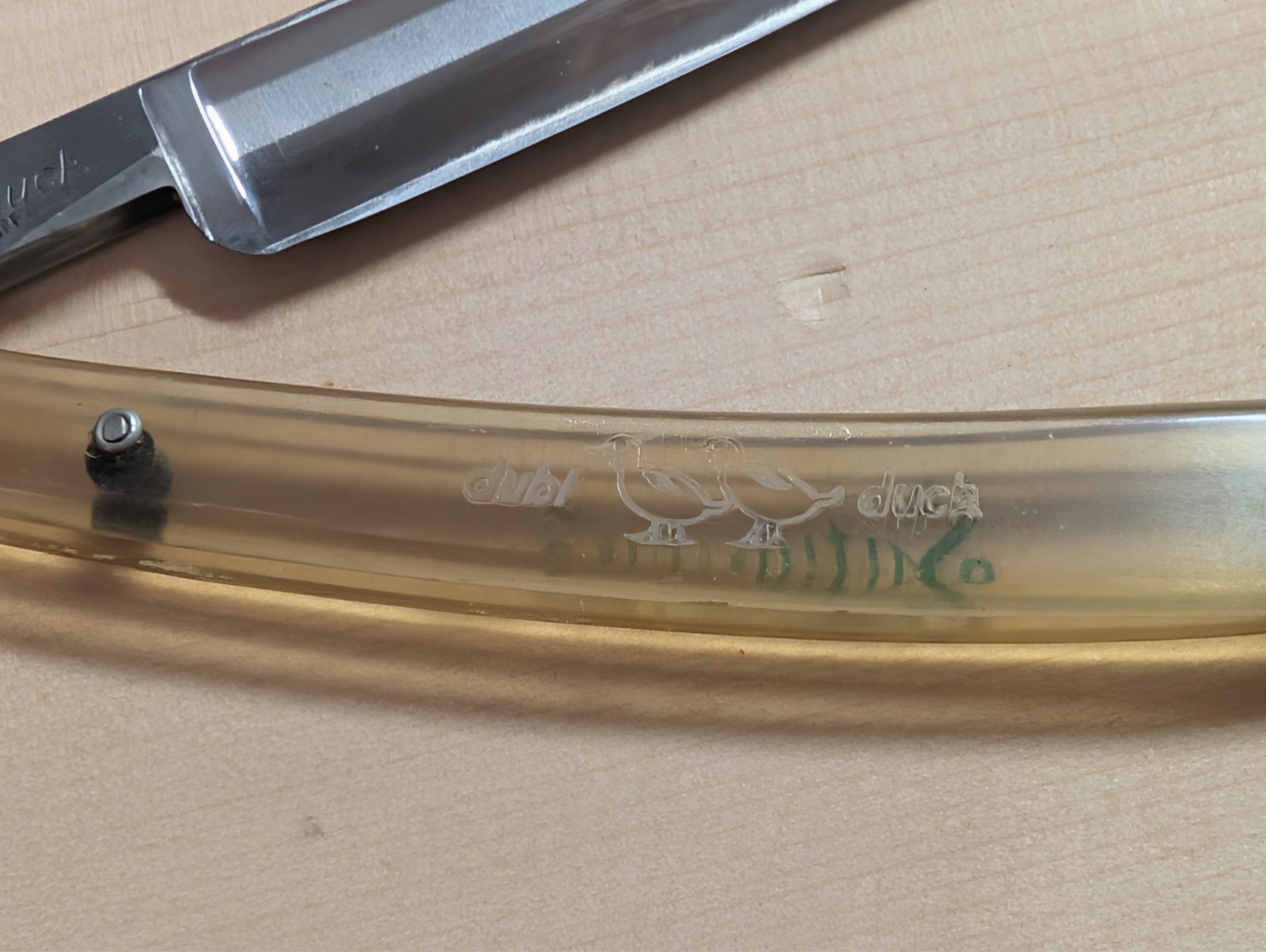 Vintage DUBL DUCK SATINEDGE STRAIGHT RAZOR HANDLE