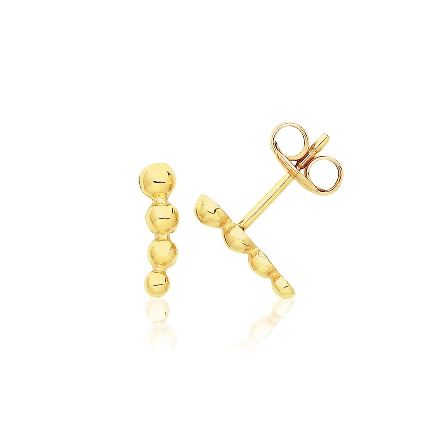Boucles d'oreilles femme or 375/1000 cadeau d'anniversaire élégant dimensions 9mm x 2mm