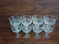 Vintage Set of 8 Luminarc French Cocktail Coupe Sundae Glasses