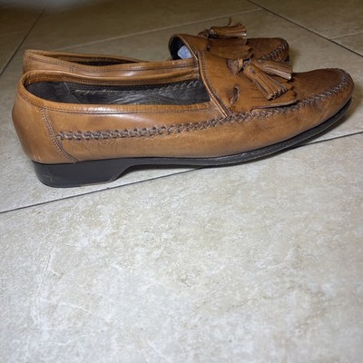 Bragano by Cole Haan Brown Leather Tassel Loafers‎ Mens 11 Italy Office Vintage BRAGANO BY COLE HAAN #C00270 BROWN LEATHER WOVEN TASSEL  main image 4