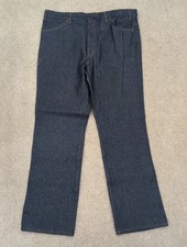 VTG J.C. Penney Plain Pockets Indigo Wash Denim Jeans Men's 38x32 Made In USA