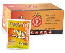 Hot Toe Foot Heat Warmers - 40 Count, Adhesive Long Lasting Air Activated 