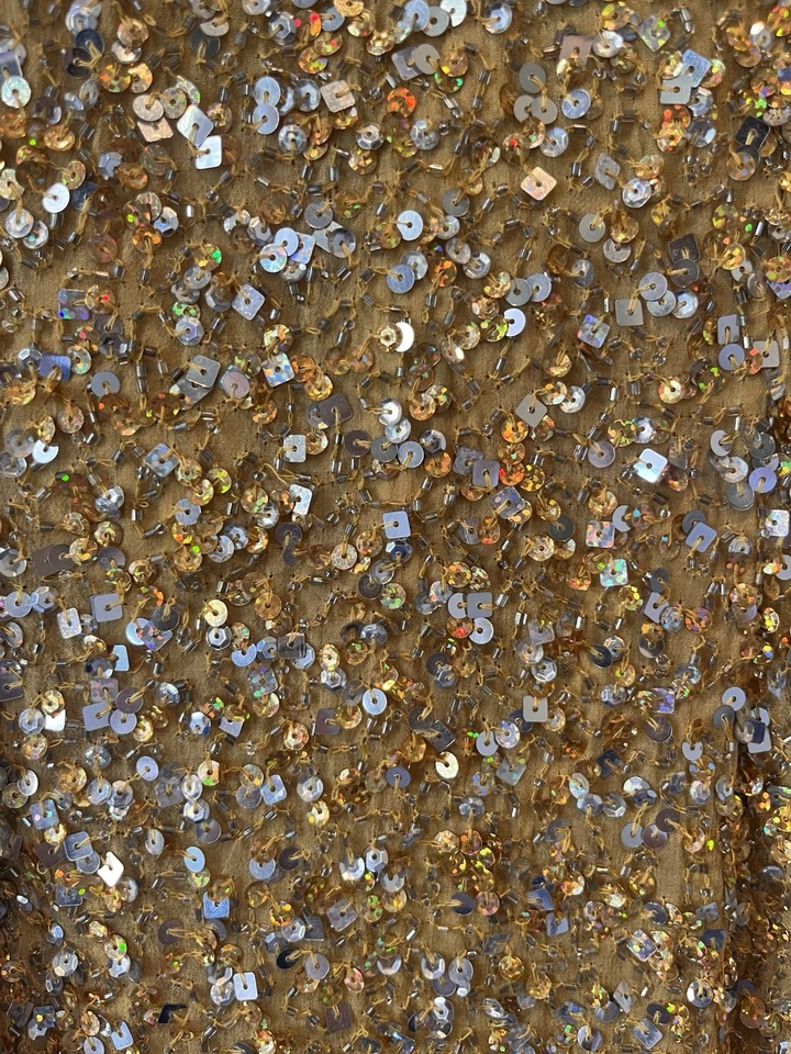 Vestido Formal Amarillo Brillo Body-Con Lentejuelas Talla 6 Foto 3 de 4