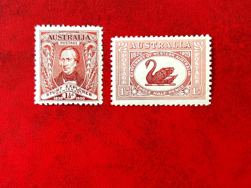 AUSTRALIA Sc#103-104 1929 Mint VLH mark OG F/VF (20-390)