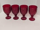 4 Fitz & Floyd Ruby Trestle 6" Footed Goblets — photo 1