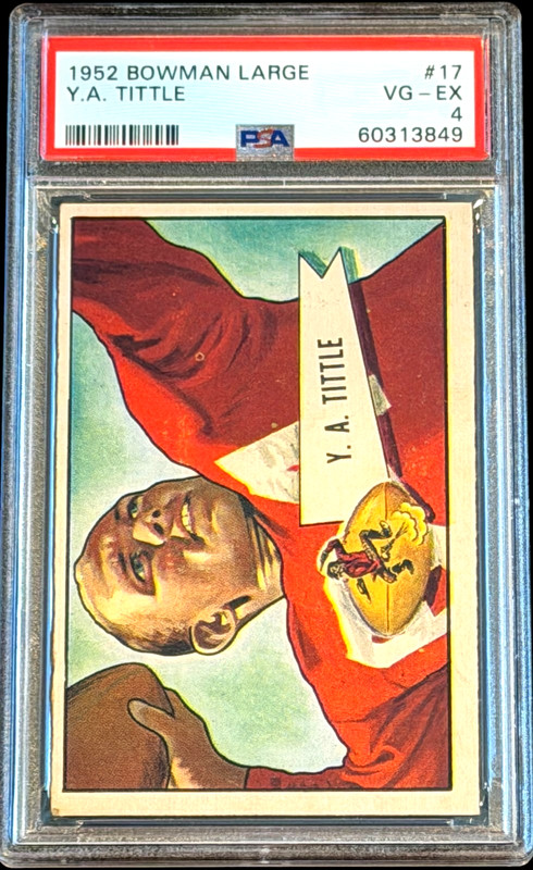 Y.A. Tittle 1952 Bowman Large #17  Vintage San Francisco 49ers COLOR PSA 4 VG-EX