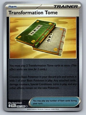 Transformation Tome 083/086 Uncommon Chaos Rising Pokemon Reverse Holo Near Mint
