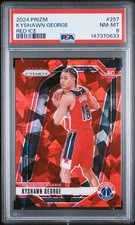 PSA 2024 PANINI PRIZM 257 KYSHAWN GEORGE ROOKIE RED CRACKED ICE PRIZM RC POP/2🔥