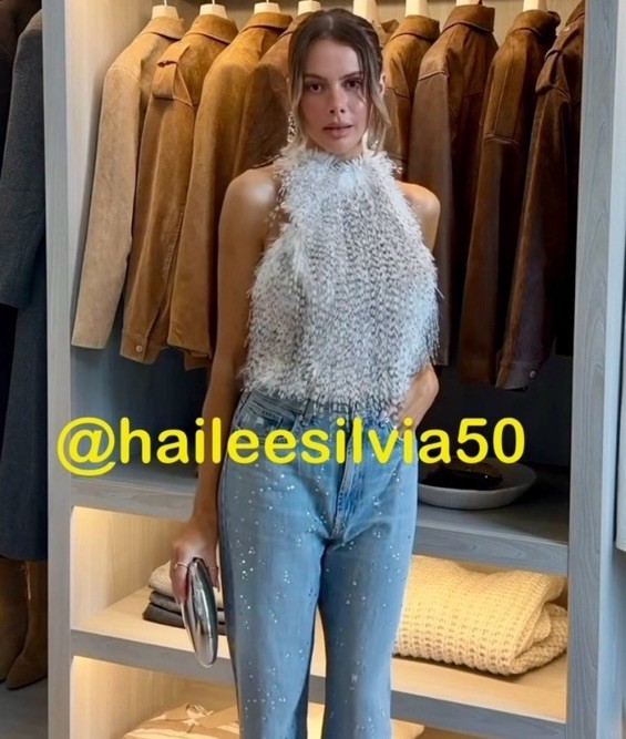 ZARA FW25 NEW WOMAN FAUX FUR HALTER TOP OPEN-BACK ECRU MARL XL