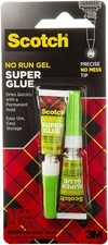 Scotch Super Glue Gel, .07 oz, 2-Pack, Dries Quickly with a Permanent Hold AD11