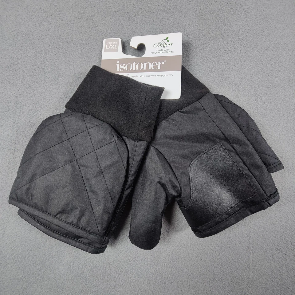 Isotoner Smart Dry Flip Top Mittens Women's XL Eco Friendly Faux Fur Lined NWT - Image 2 of 4