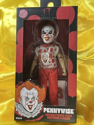 2025   PENNYWISE Action Figure- Costume & Mask & Bag   Ben Cooper~ NECA  ~NEW~