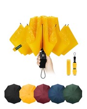 Chakipee Travel Compact Umbrella Windproof - Portable 46inch, Yellow-46inch