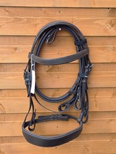 Brown Leather Horse Hunter Bridle Comfort Padded 2 Inch Noseband with Free Grip