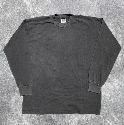Vintage Faded Black T shirt Blank 90s Style Single Stitch Sun