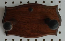 Vintage Farmhouse Two Peg Coat Hat Key Rack Country Primitive Rustic Wall Mount