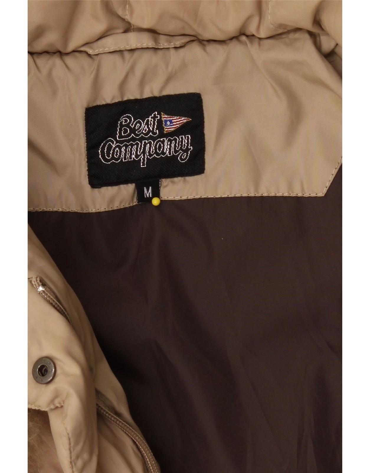 BEST COMPANY Womens Hooded Padded Jacket UK 14 Medium Beige Polyester AY01 image 3