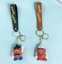 2 Styles Disney Toy Story Mr. Potato Head PVC Hanger Pendant Keychains Key Rings
