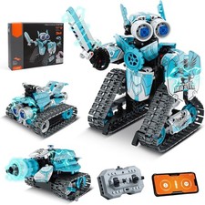 3-in-1 Robot Building Kit 397PCS STEM APP RC Programmable Toy, Blue Black