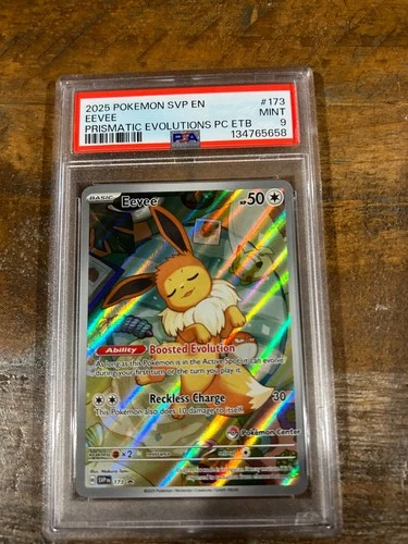 POKEMON 2025 06 Prismatic Evolutions ETB EEVEE Pokemon Center #173 PSA 9