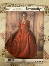 Simplicity 8411 Pattern Misses 18th Century Costumes Halloween Cosplay Sz 14-22