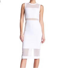Alice + Olivia Karman Illusion Mesh-Paneled Midi Dress