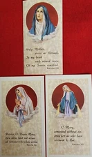Lot of 3 CHRISTIAN CATHOLIC HOLY PICTURES FOR SAINT  MARY 4.25X 2.25 INCHES 