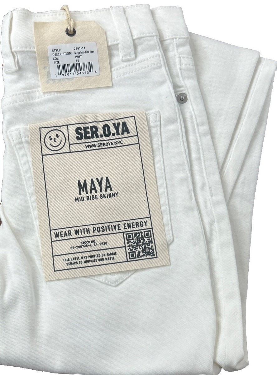 専用11 SER.O.YA Womens white Maya mid rise skinny jeans size 25 NWT | eBay